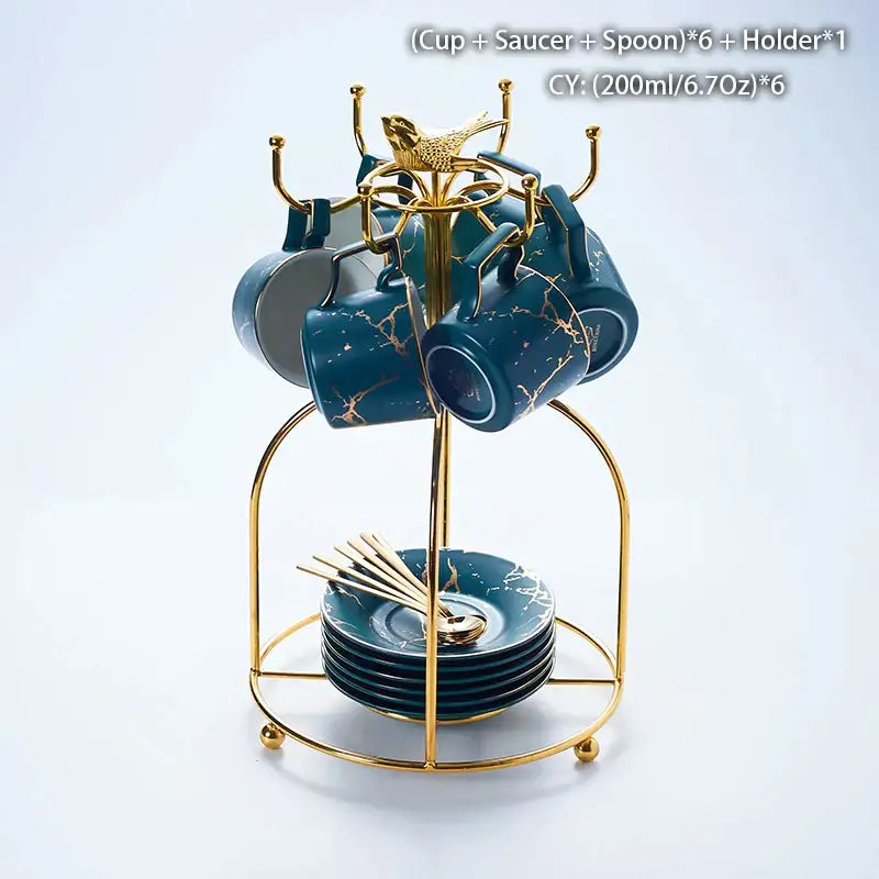 Marble Ceramic Tea Set