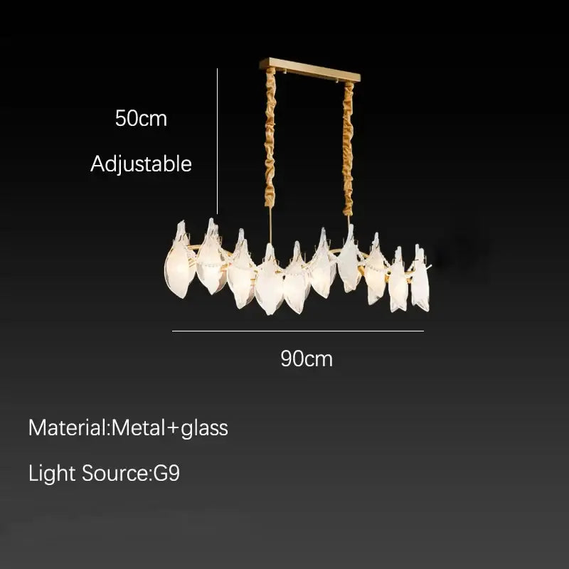 White Feather Glass Chandelier