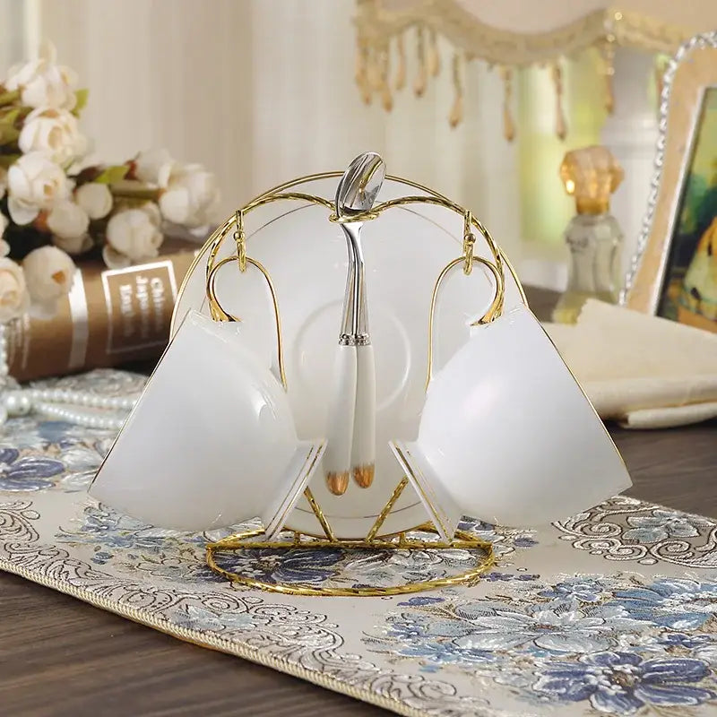 Gold Bone China Coffee Set