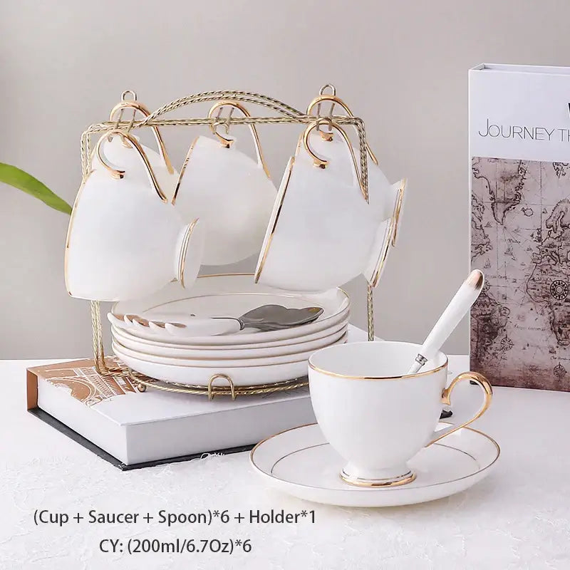 Gold Bone China Coffee Set