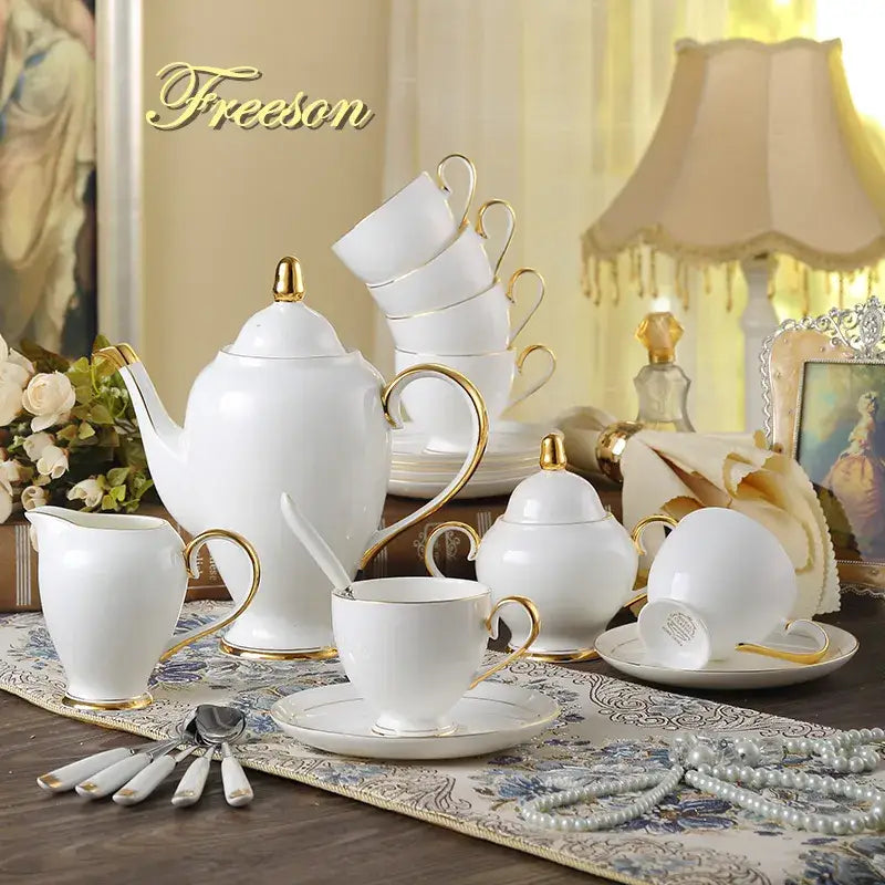 Gold Bone China Coffee Set