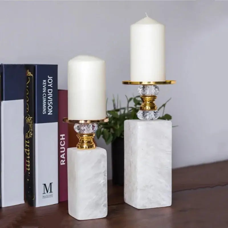 Gold Marble Candle Holder