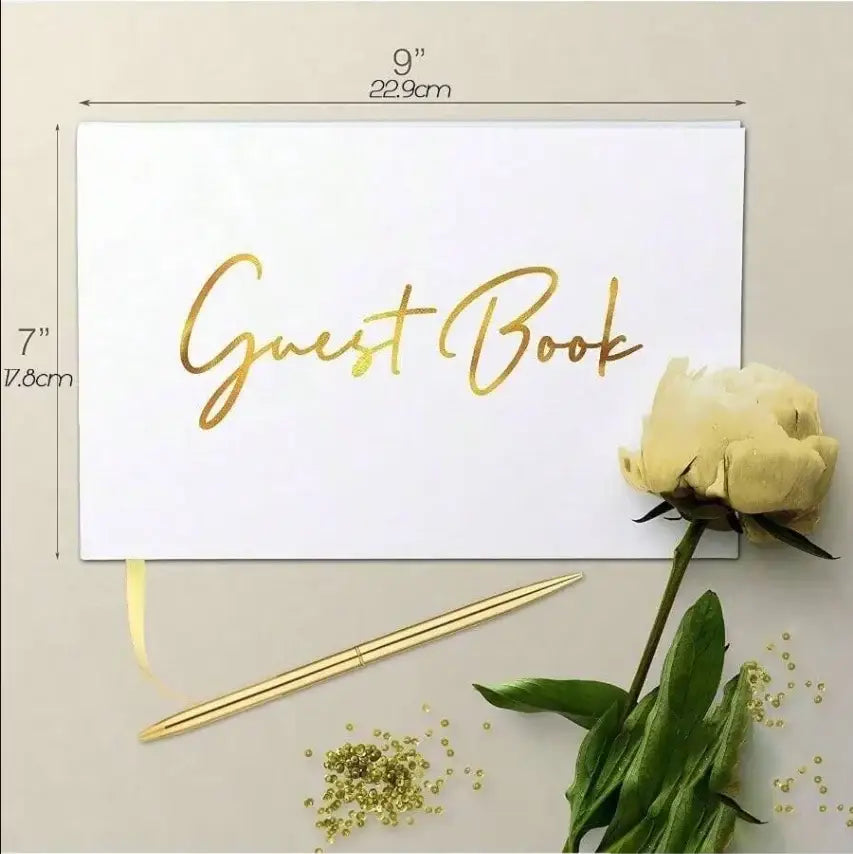 White Bronzing Guest Book