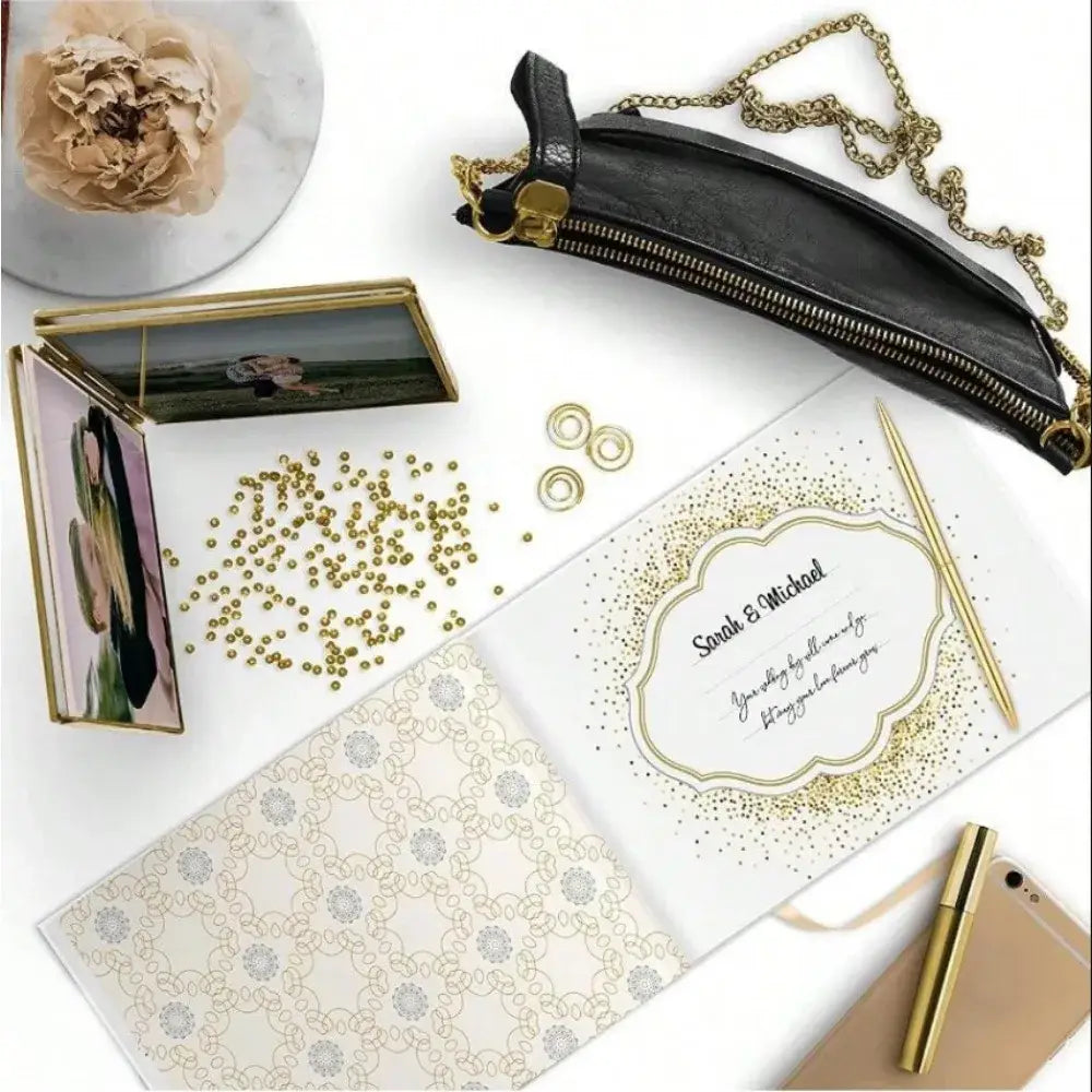 White Bronzing Guest Book