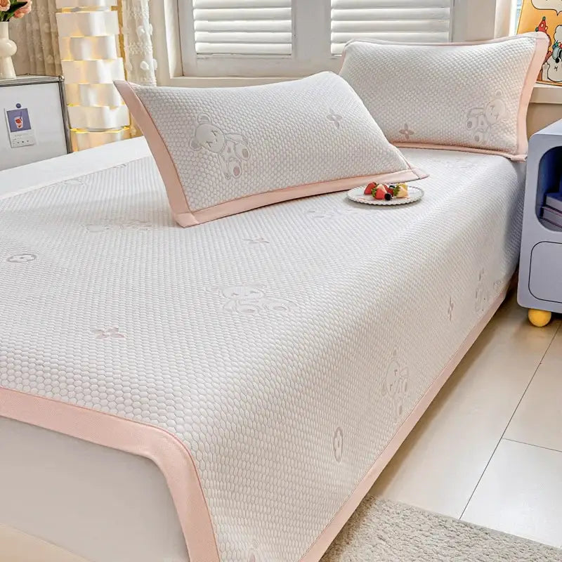 White Embroidered Cooling Mat