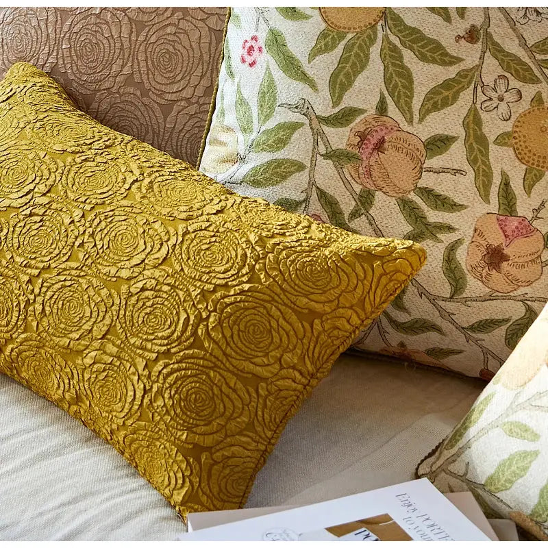 Citron Floral Pillow Case