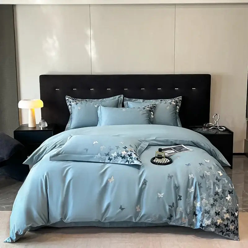 Blue Butterfly Bedding Set