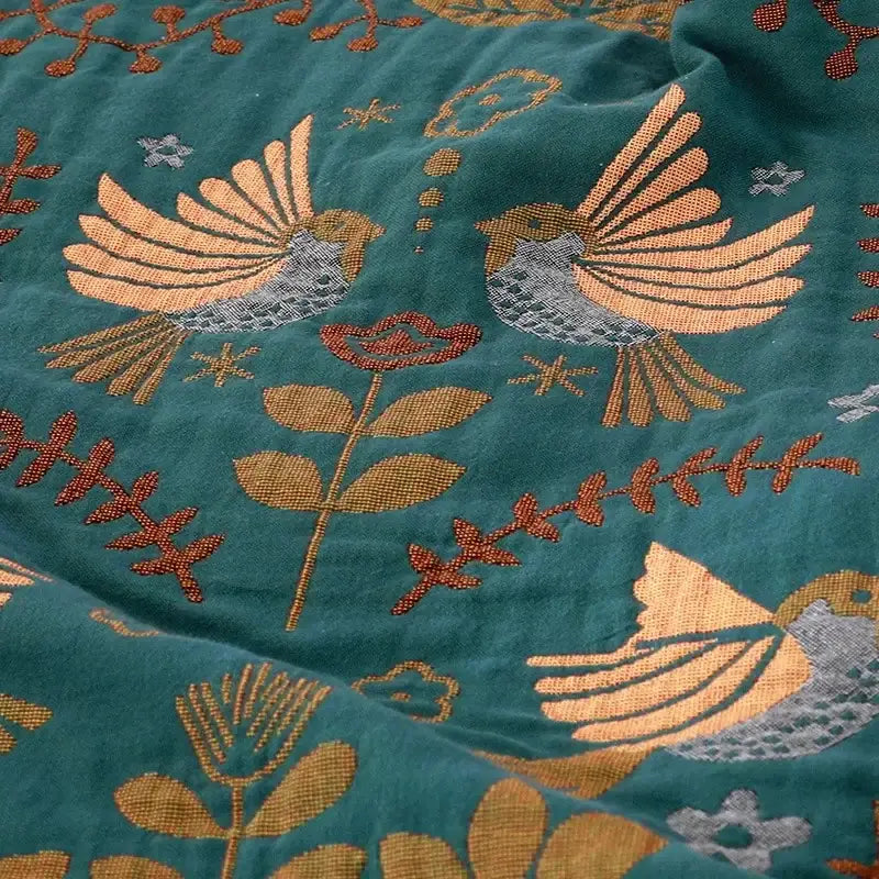 Teal Cotton Sofa Throw