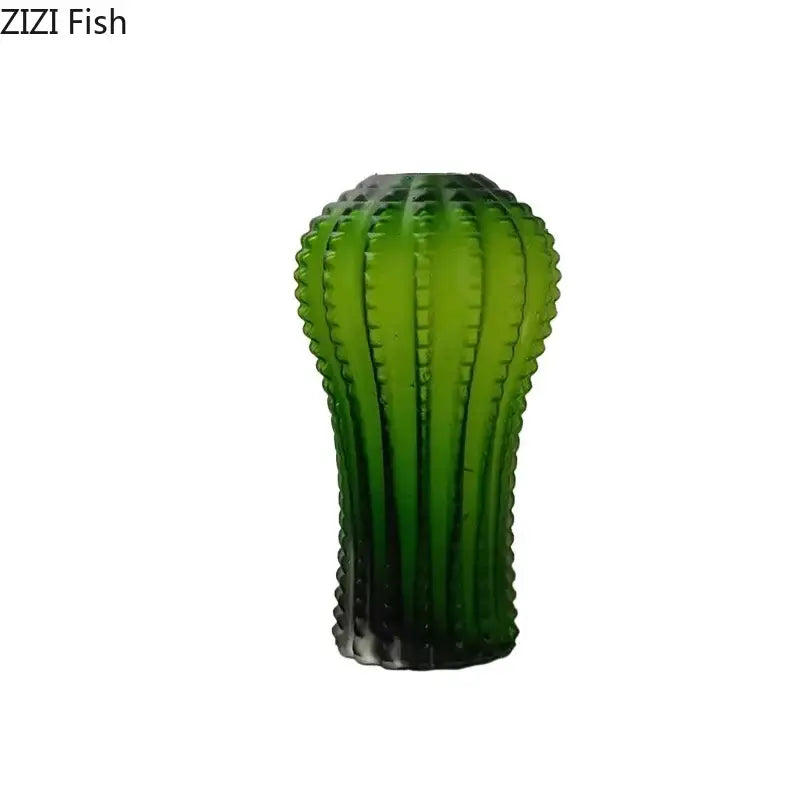 Frosted Glass Cactus Vase
