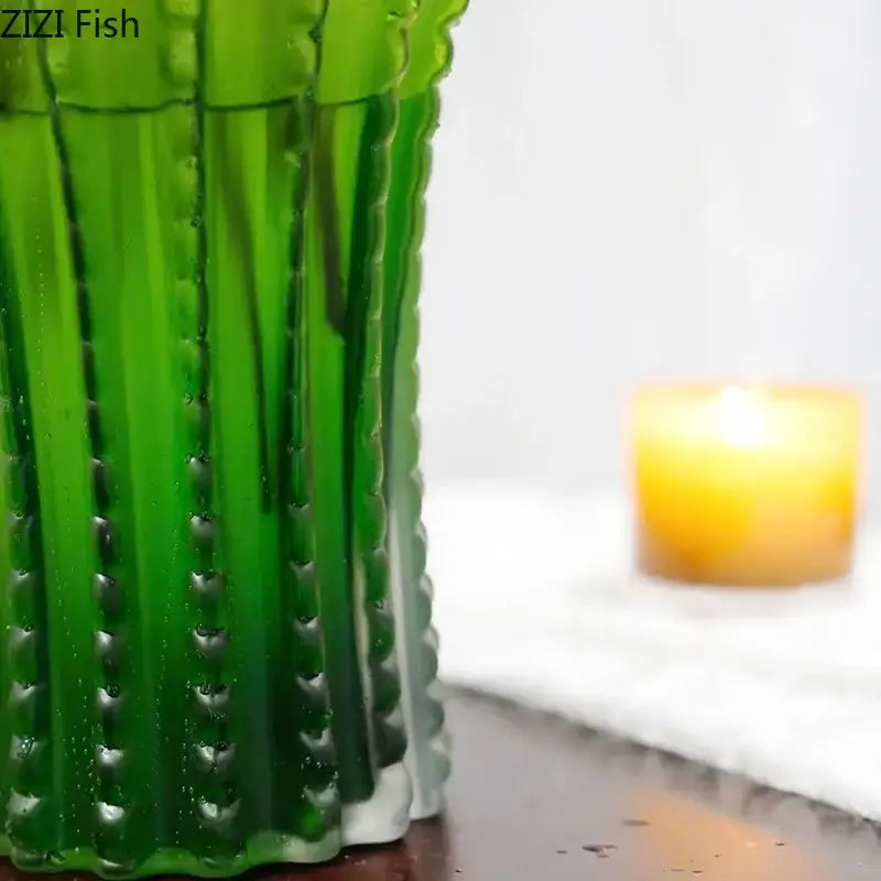 Frosted Glass Cactus Vase