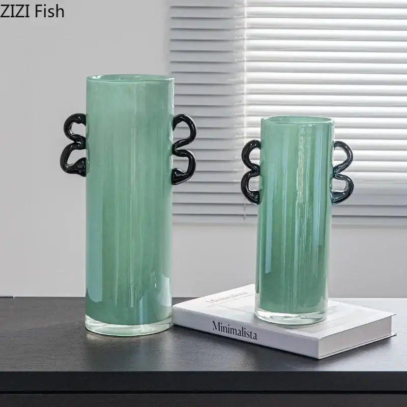 Green Glass Vase Handles