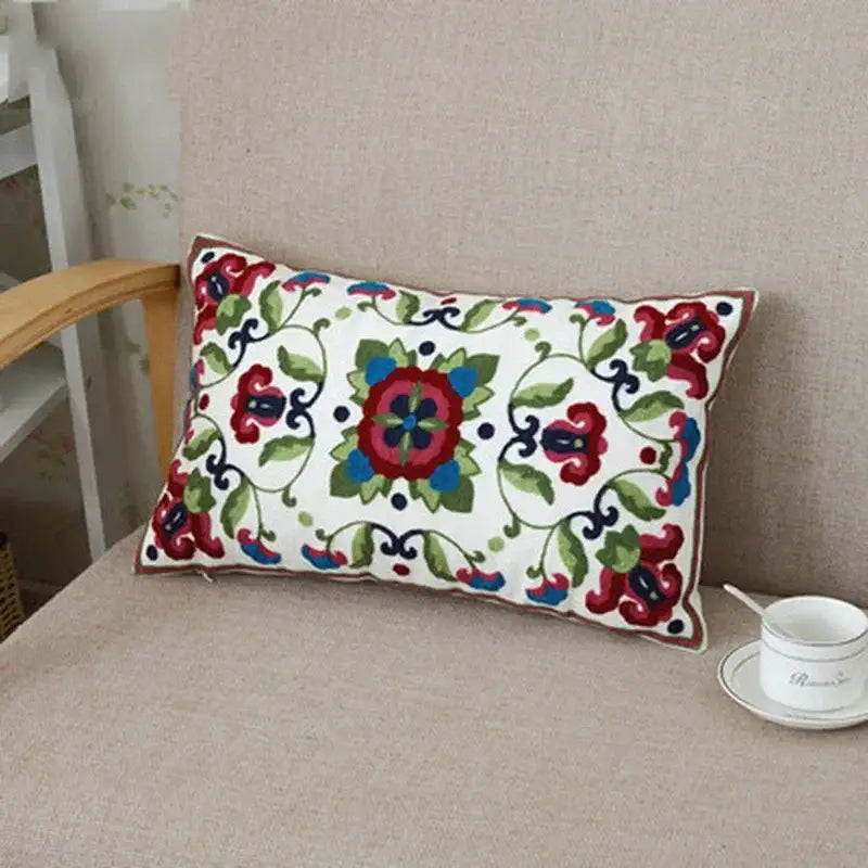 Floral Canvas Pillow Case
