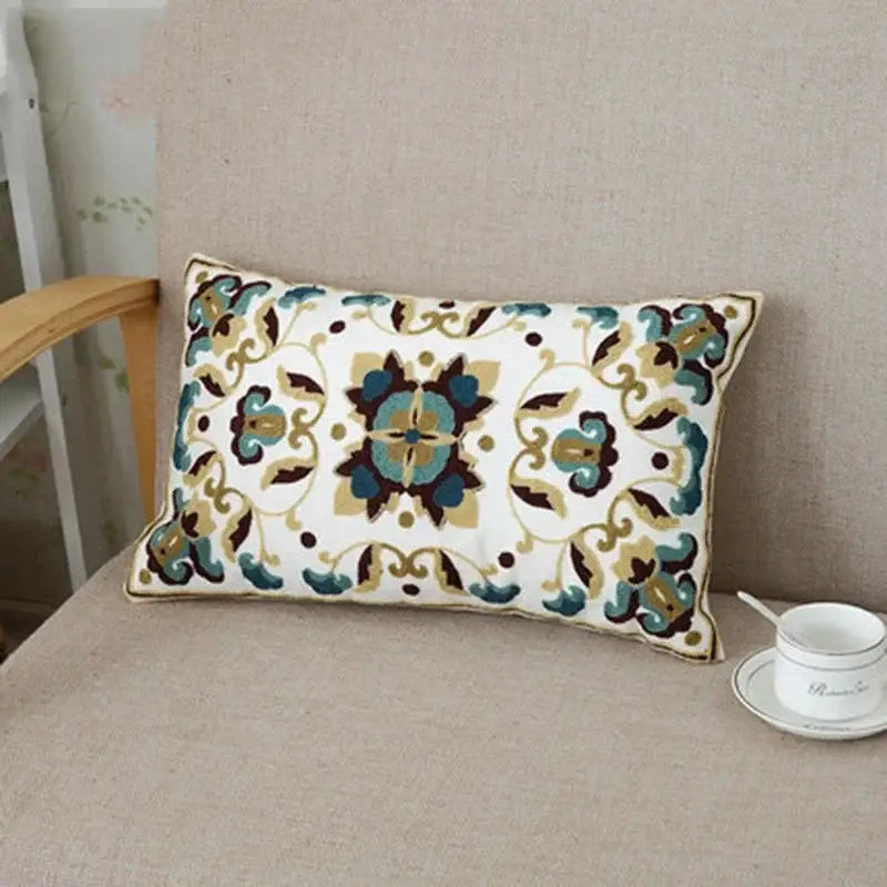 Floral Canvas Pillow Case