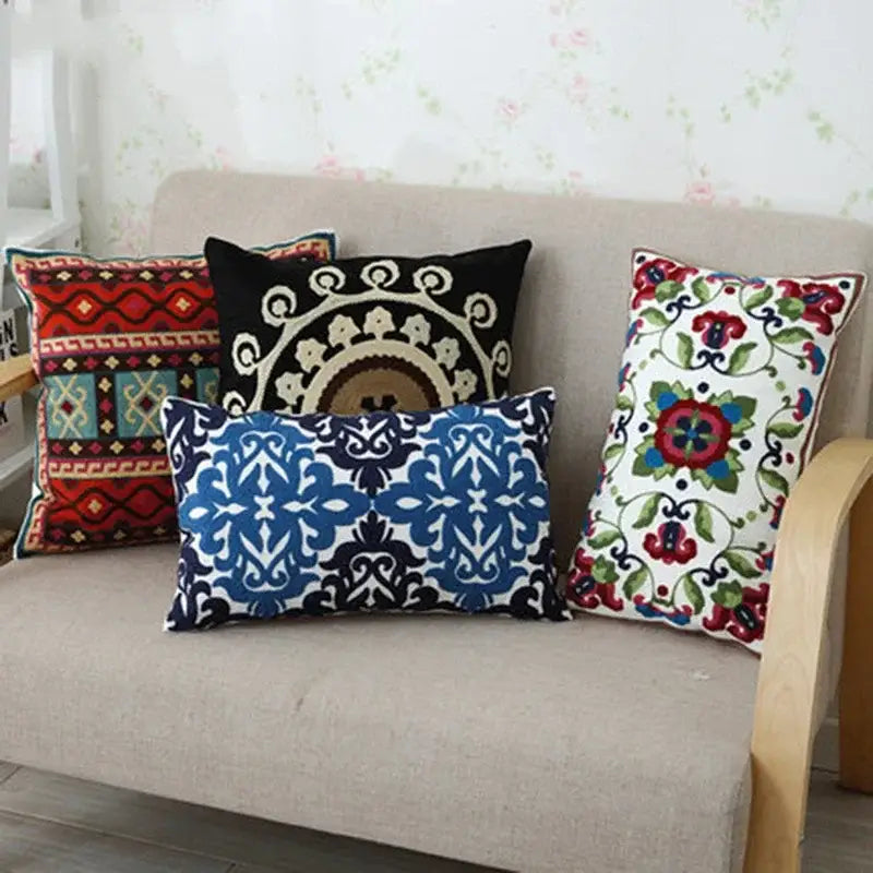 Floral Canvas Pillow Case