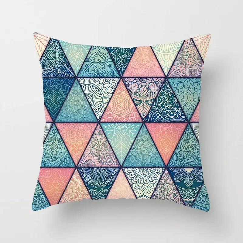Teal Gold Geometric Pillowcase