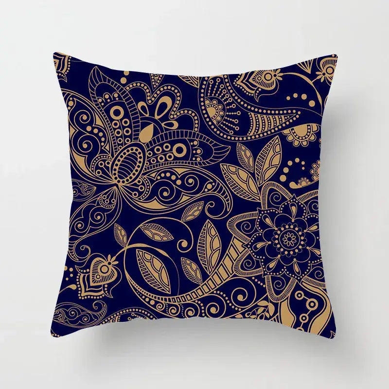 Teal Gold Geometric Pillowcase