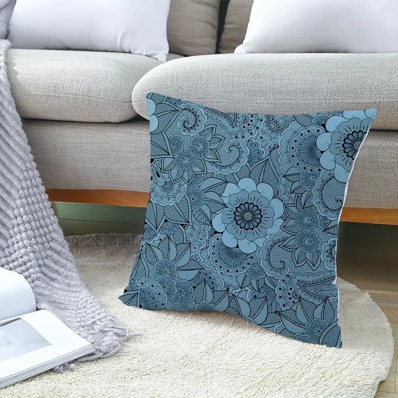 Teal Gold Geometric Pillowcase