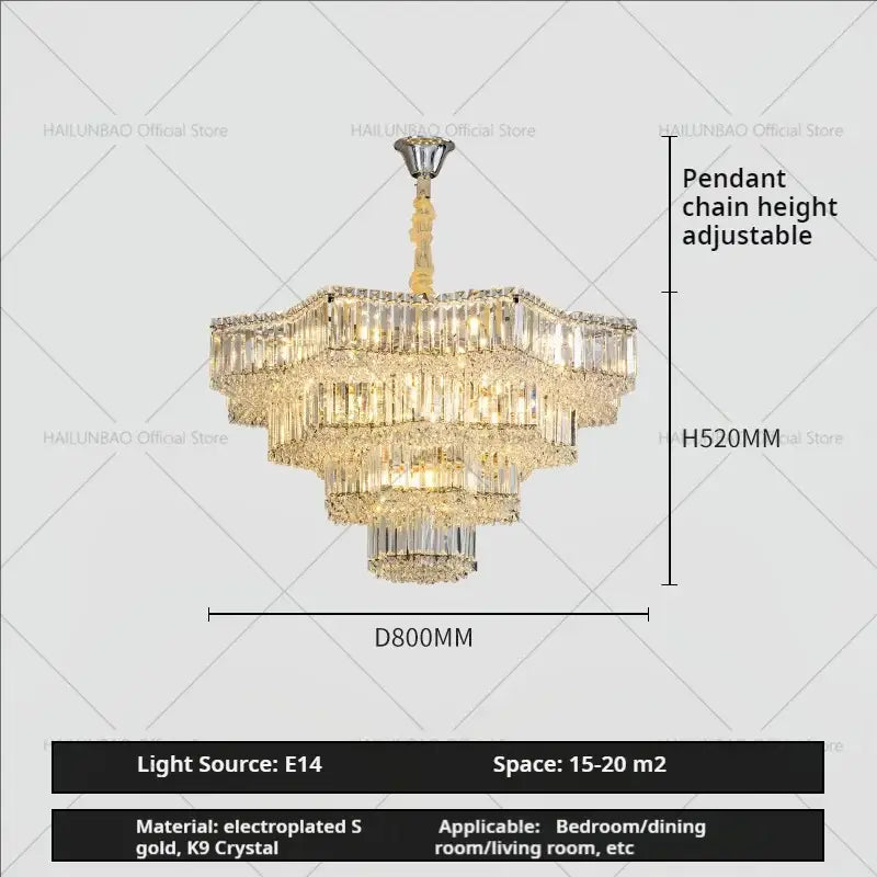 Chrome Crystal Chandelier with Multi-Tier Design