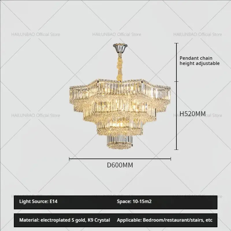Chrome Crystal Chandelier with Multi-Tier Design