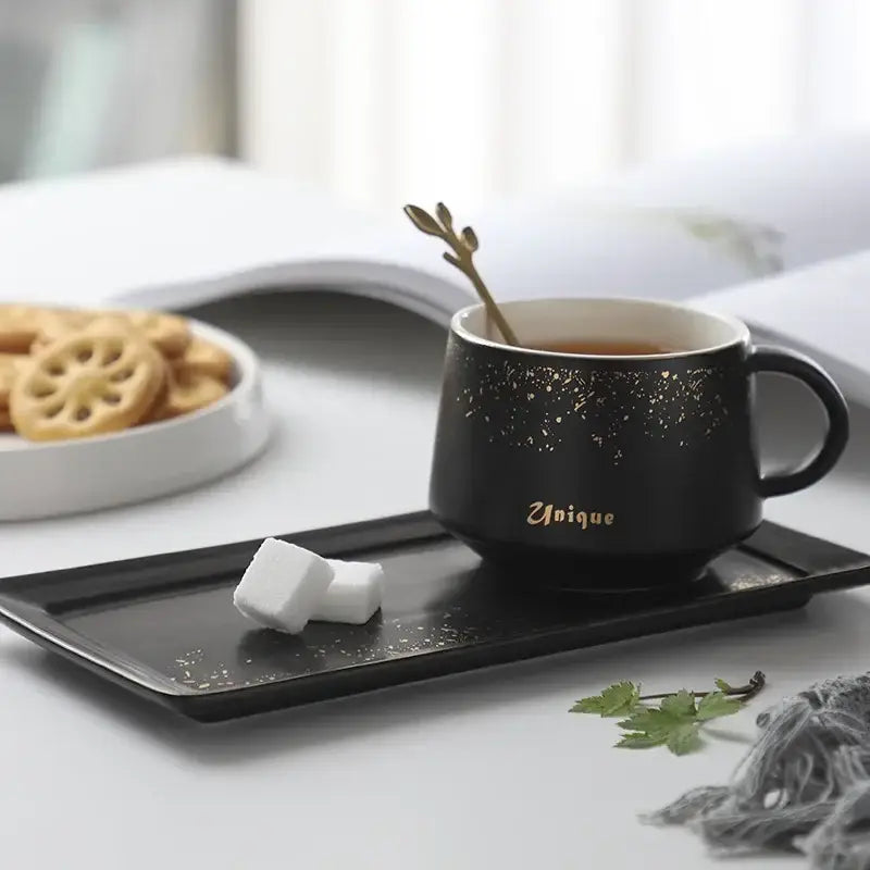 Black White Ceramic Cup Set