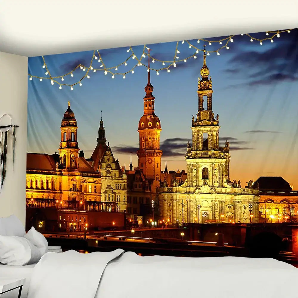Polyester Cityscape Tapestry