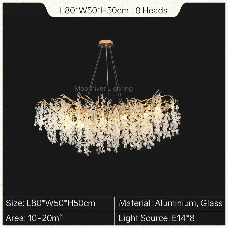 Gold Tree Branch Chandelier 120cm Long