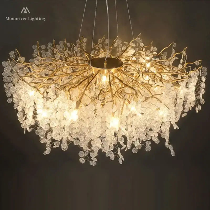 Gold Tree Branch Chandelier 120cm Long