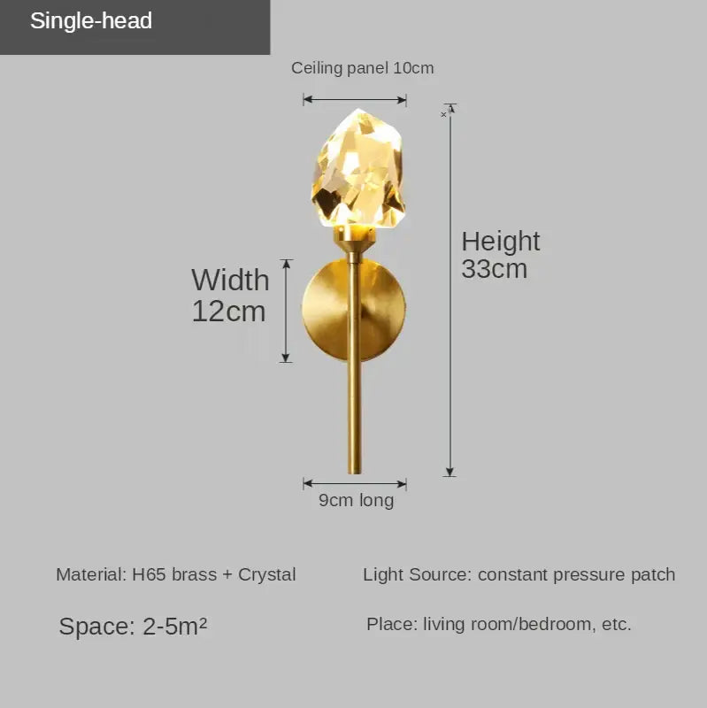 Crystal Gold LED Sconce