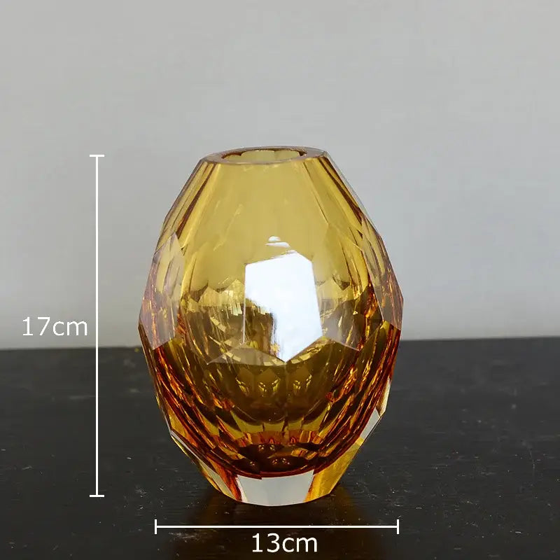 Amber Emerald Glass Vases
