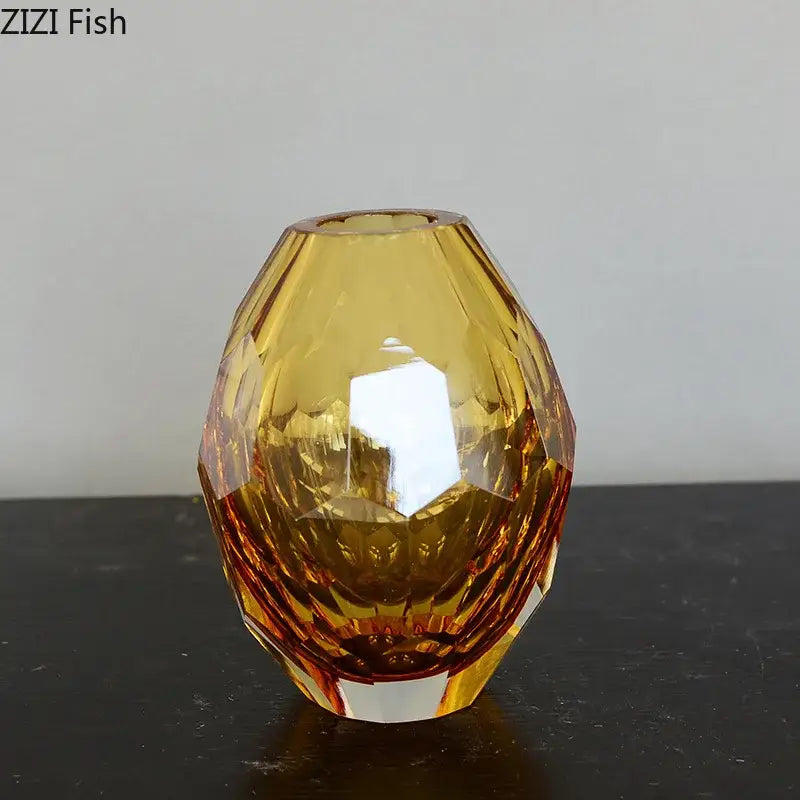 Amber Emerald Glass Vases
