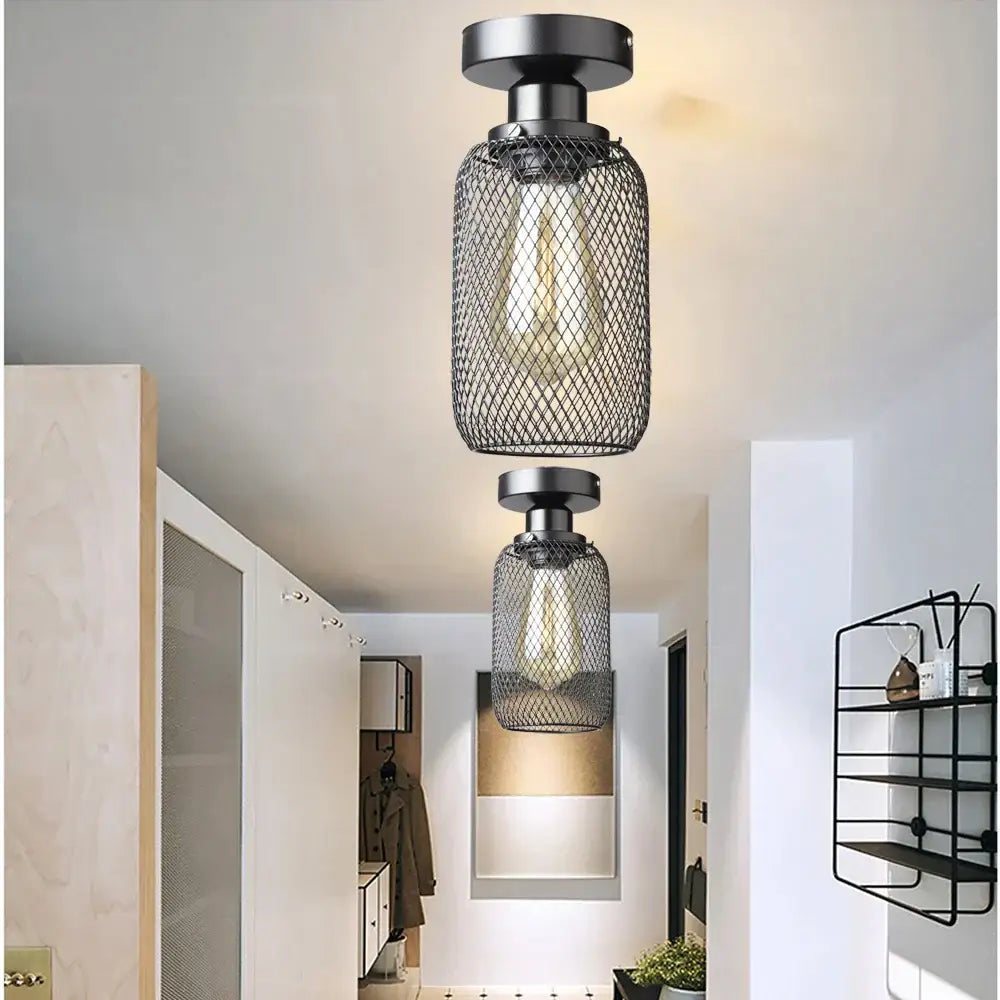 Black Metal Mesh Ceiling Light