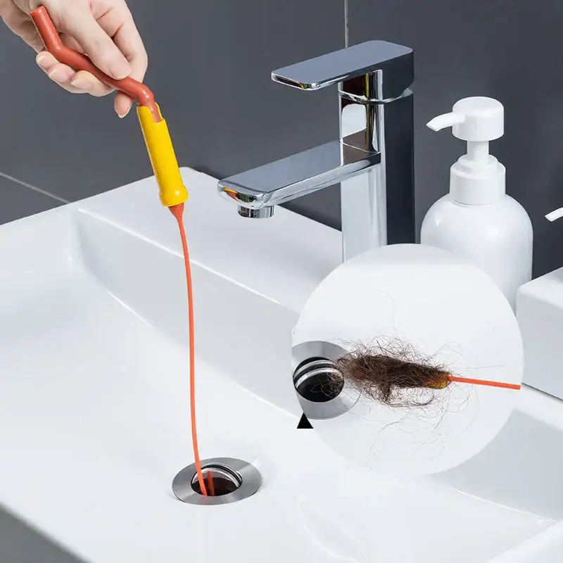 Orange Drain Cleaner Brush