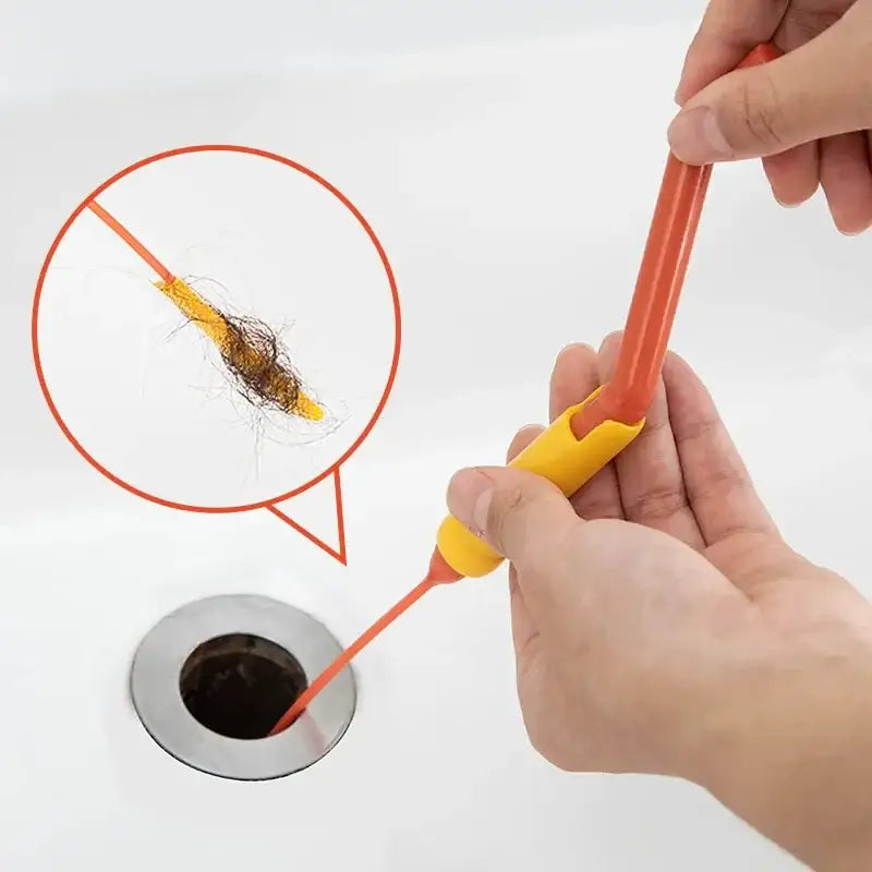Orange Drain Cleaner Brush