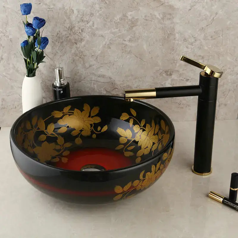 Black Ceramic Vessel Sink