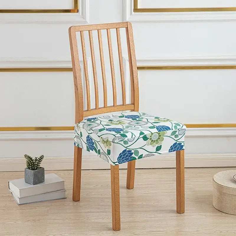 Blue Elastic Chair Cover