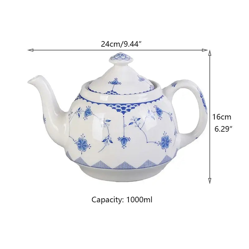 Blue Floral Dinner Plate
