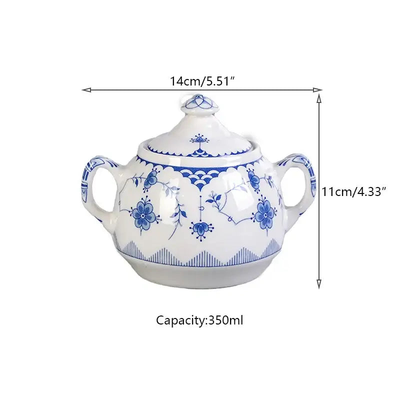Blue Floral Dinner Plate