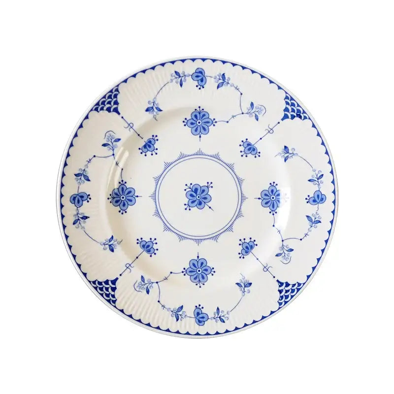 Blue Floral Dinner Plate