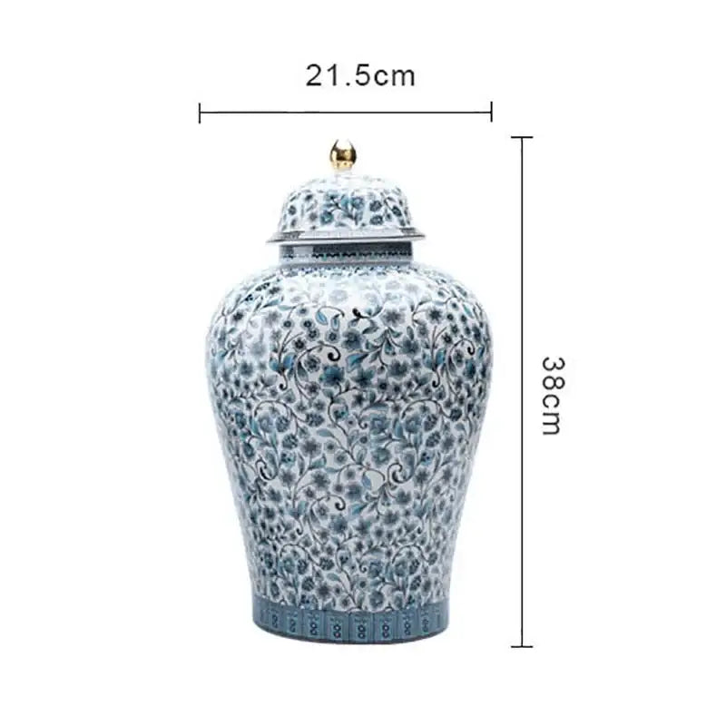 Blue Ceramic Ginger Jar Set