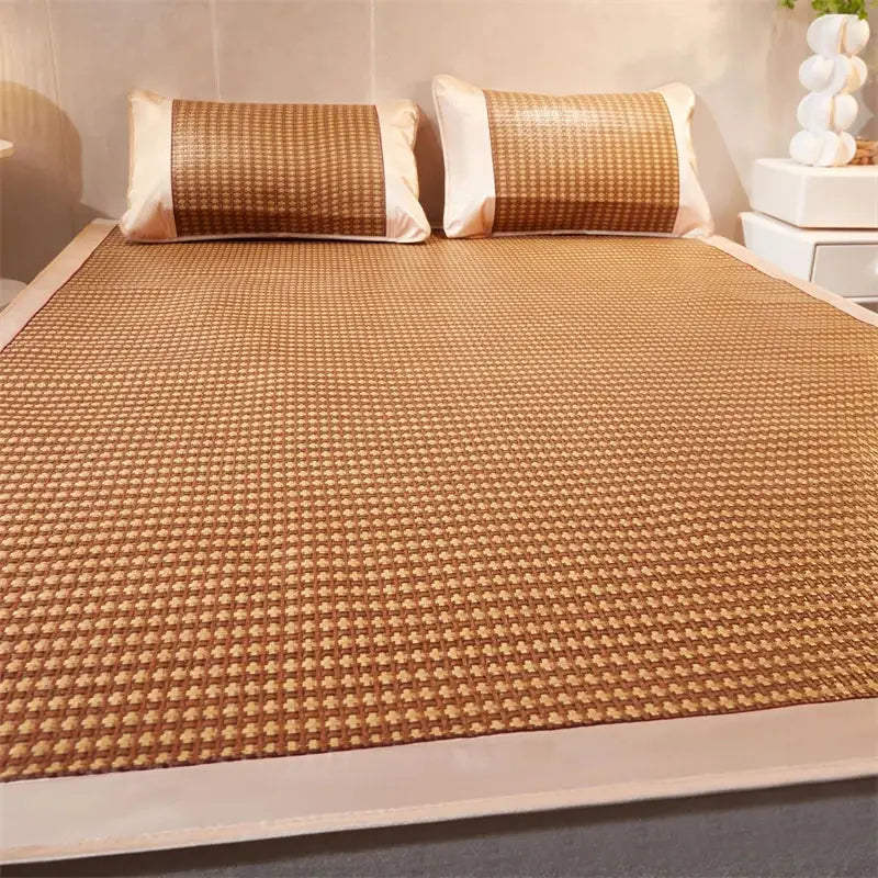 Brown Woven Rattan Mat Set