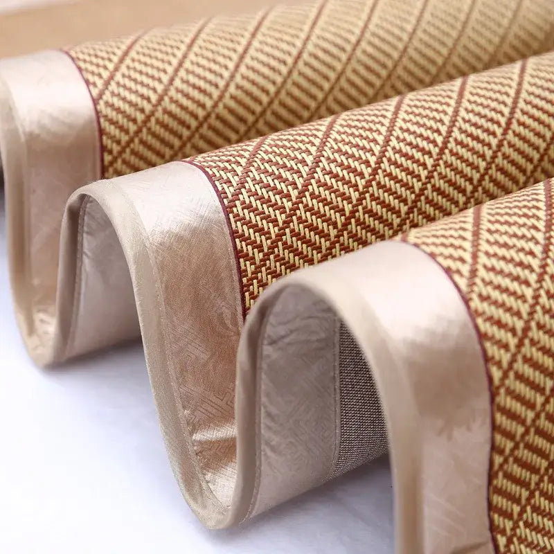 Brown Woven Rattan Mat Set