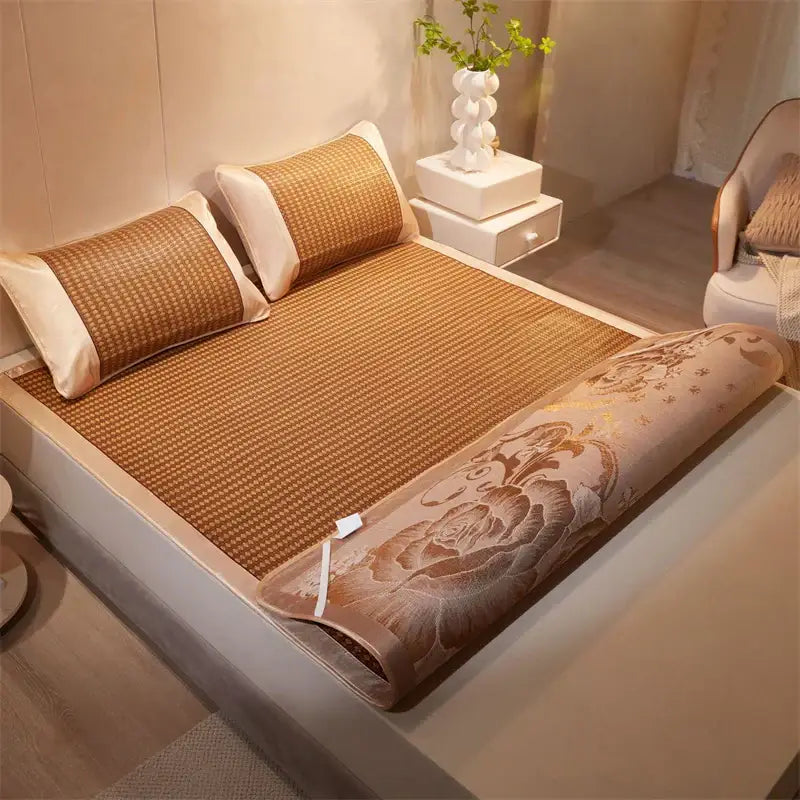 Brown Woven Rattan Mat Set