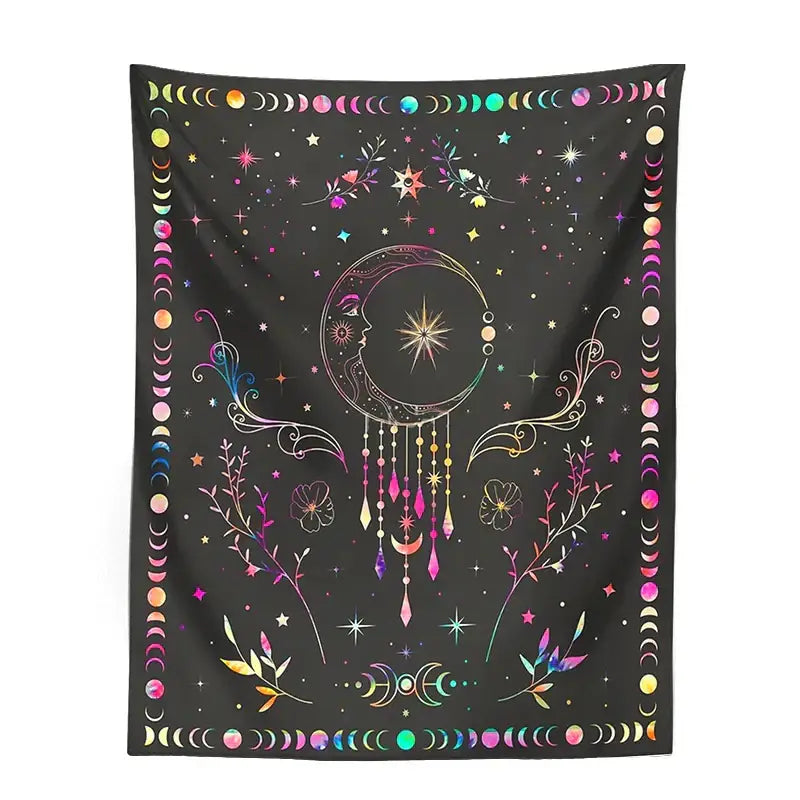 Celestial Moon Phase Tapestry