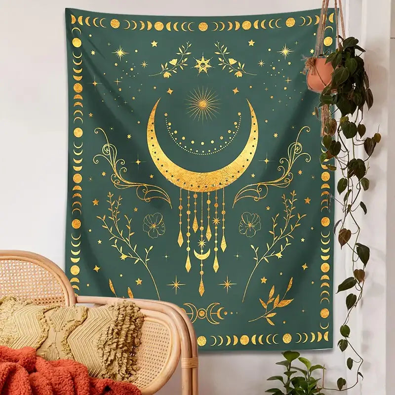Celestial Moon Phase Tapestry