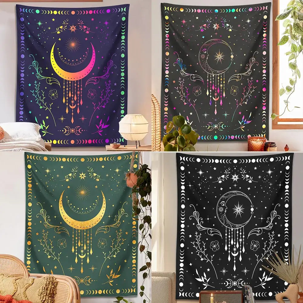 Celestial Moon Phase Tapestry
