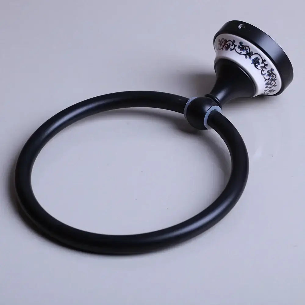 Black Stainless Towel Ring