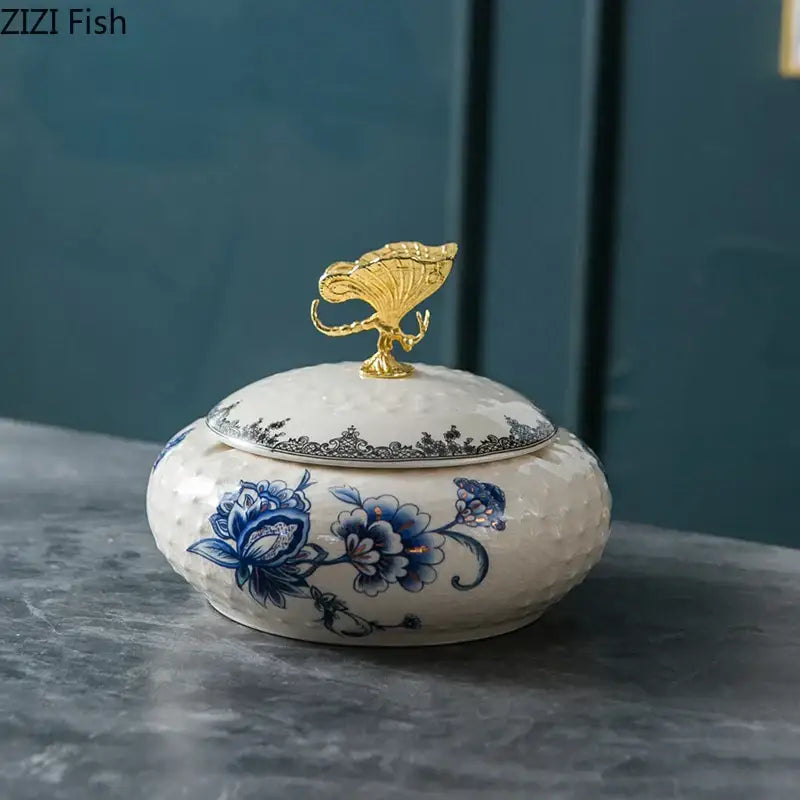 Ceramic Dragonfly Jewelry Box