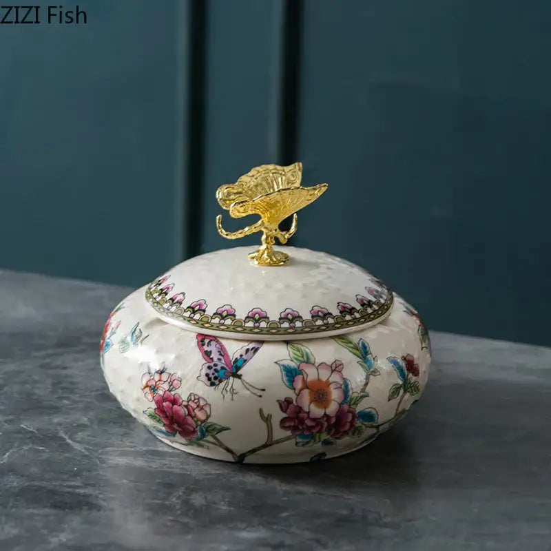 Ceramic Dragonfly Jewelry Box