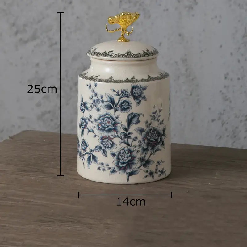 Ceramic Floral Storage Jar