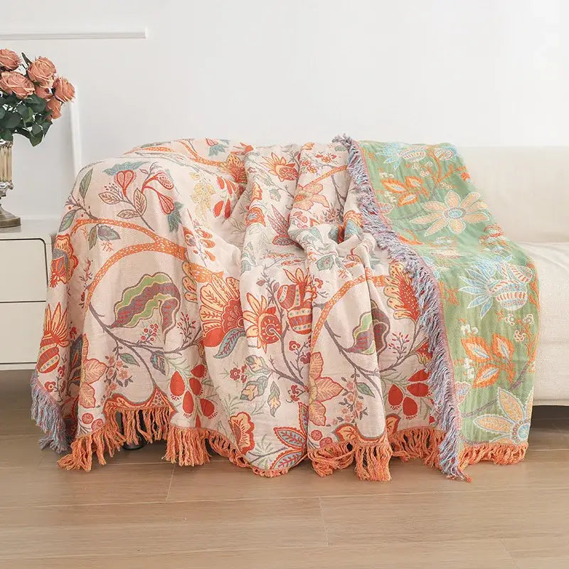 Cotton Bohemian Throw Blanket